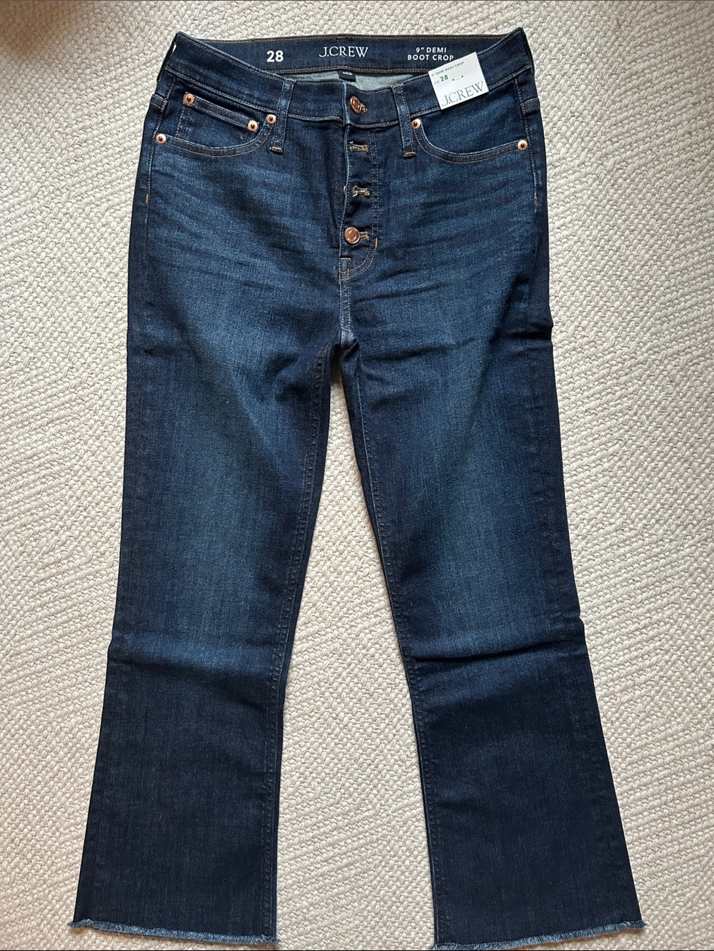 J. Crew Dark Indigo Boot Crop Jeans